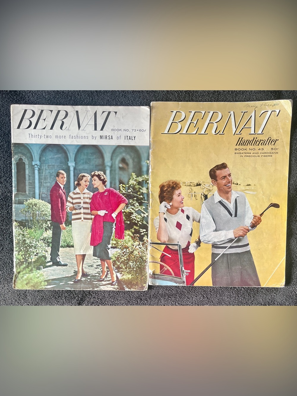 Vintage Bernat Handicrafter Knitting Pattern Books No. 73 and 43